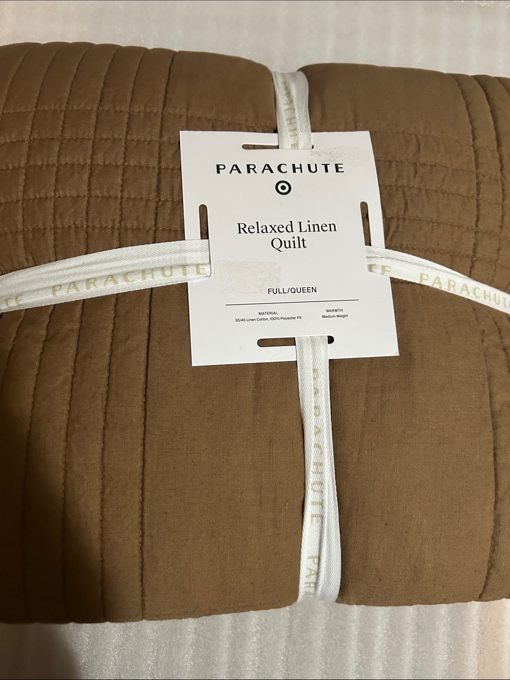 Parachute F/Q Relaxed Linen Quilt, Pecan - Picture 8 of 14